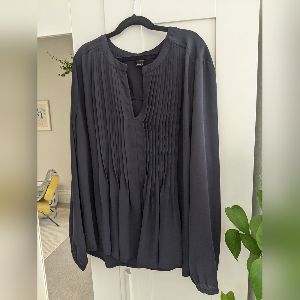 Ann Taylor Navy Work Blouse